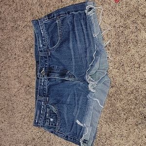 Low rise jean shorts